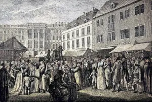 Christmas market on the square in front of the Berlin Palace at the end of the 18th century
