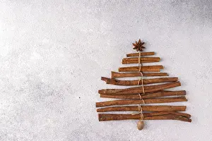 Christmas tree made with cinnamon sticks and star anise