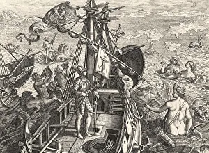Christopher Columbus, allegorical illustration