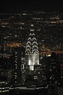 Chrysler Building as seen from the Empire State Building at night