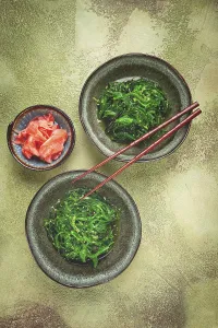 Chuka salad made from fresh seaweed
