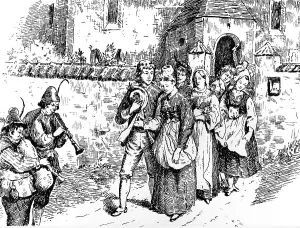 Church parade after the marriage ceremony