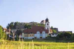 Church of Riegersburg, medieval castle at the back