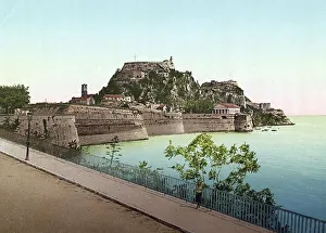 Citadel and harbor in Corfu, Greece