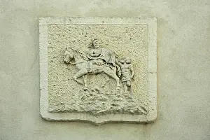 City coat of arms with equestrian figure