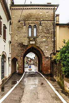 City gate, medieval old town, Portogruaro