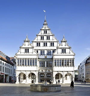 City hall at dusk, Weser Renaissance