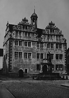 City hall and Lullusbrunnen fountain of Hersfeld