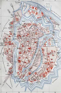 City map, 1892: Gdansk, now Gdansk