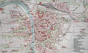 City map, 1892, Wuerzburg, Germany