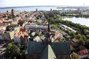 City panorama from above, Stralsund