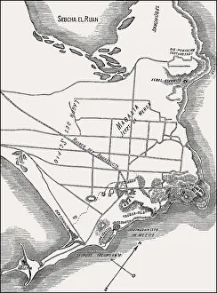 City plan of ancient Phoenician city of Carthage
