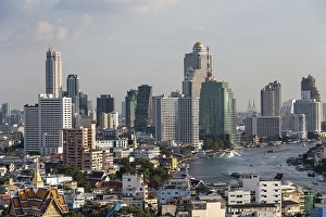 City view, skyscrapers of Bang Rak Financial District