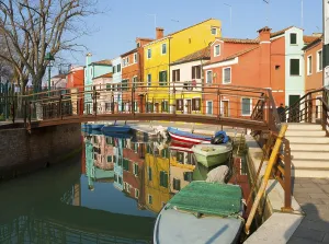 Cityscape of Burano island, Venice, Italy