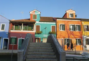 Cityscape of Burano island, Venice, Italy