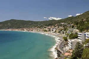 Cityscape with coast, Alassio, Italian Riviera