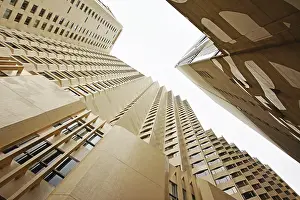 Cityscape with modern office building under sky in Hong Kong