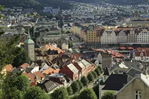 Cityscape rooftops of city centre buildings