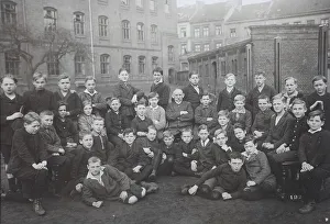 Class photo, school class, boys class with teacher