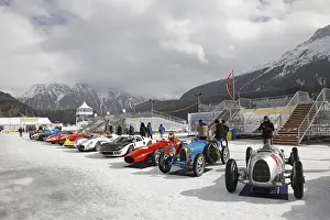 Classic car Concours dElegance on the frozen lake