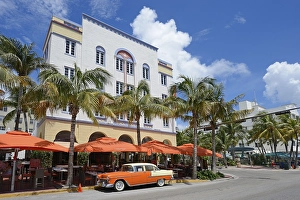 A classic car parked on Ocean Drive