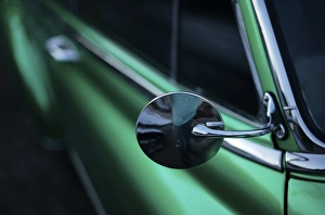 Classic car, vintage car, rear view mirror