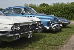 Classic cars, US cars at classic car meeting in Breiholz