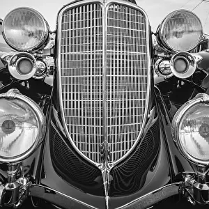 Classic vintage car details at a car show