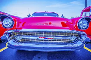 Classic vintage car details at a car show