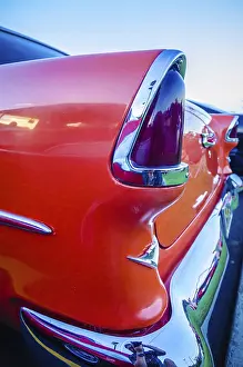Framed Print : Classic vintage car details at a car show