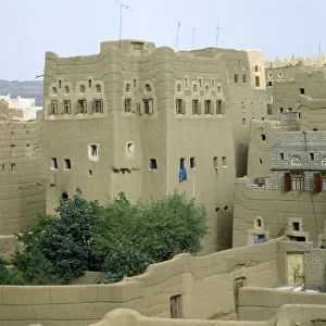 Clay tower blocks in Sada, Yemen, Asia