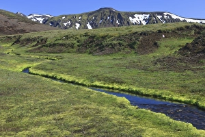 Clear stream in a volcanic landscape