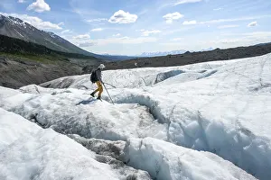 Climbers on the ice of Root Glacier