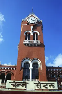 Clock tower of Chennai Central Railway station