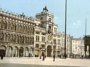 The Clock Tower in Venice is an early Renaissance building on the north side of the Piazza San Marco