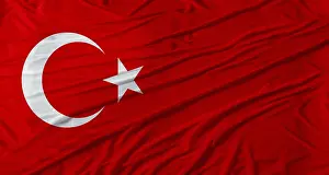 Close up of Turkey flag waving