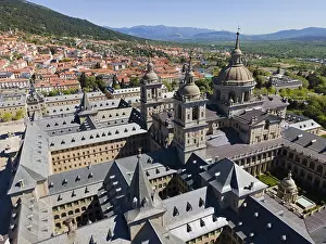 Close-up of a historic monastery with towers