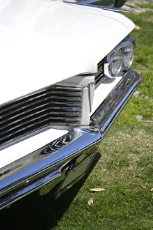 Close-up of a white vintage car