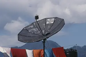 Clothes line and dish antenna in Gangtok
