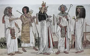 Clothing in Ancient Egypt, New Kingdom 1600-1100 BC from left