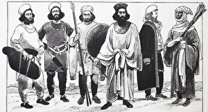 Clothing fashion in ancient Persia 6th - 5th century BC from left