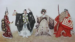 Clothing, Japanese actor figures of the old Japanese stage