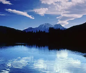 Cloud mood in the Alps, Alpine lake Reflection in the lake Cloud mood in the nightmares