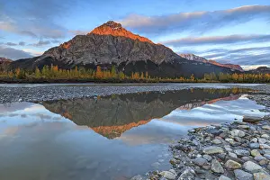 Clouds and evening light over mountains