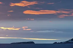 Clouds in the evening sun, glaciers