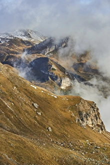 Clouds in the mountains and valleys at Hochalpenstrasse
