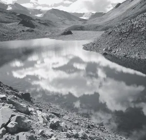 Clouds reflection in water, India