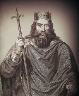 Clovis, Chlodovechus, Chlodwig I. Chlodowech, 466-511, King of the Franks of the Merovingian dynasty, digitally edited