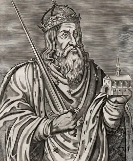 Clovis, Chlodovechus, Chlodwig I. Chlodowech, 466-511, King of the Franks of the Merovingian dynasty, digitally edited