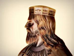Clovis, Chlodovechus, Chlodwig I. Chlodowech, 466-511, King of the Franks, Merovingian dynasty, digitally edited after Caque